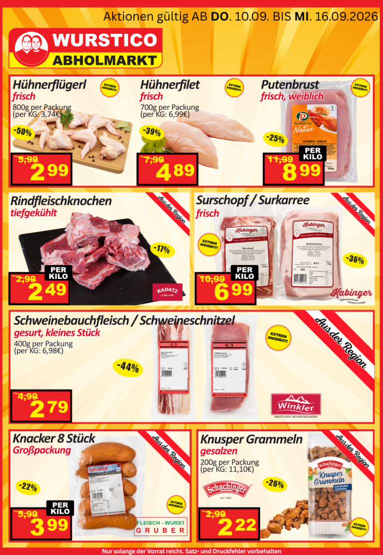 Wochenangebot Sonderaktion -2 – 10.09. – 16.09.2026